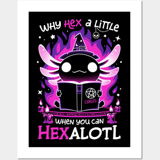 Axolotl Witching Hour - Spooky Salamander Posters and Art